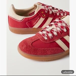 Adidas Red and Cream Samba Sneakers